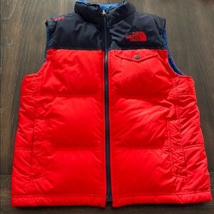 The North Face Kids Red and Black Puffer Vest